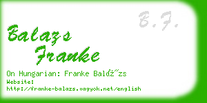 balazs franke business card